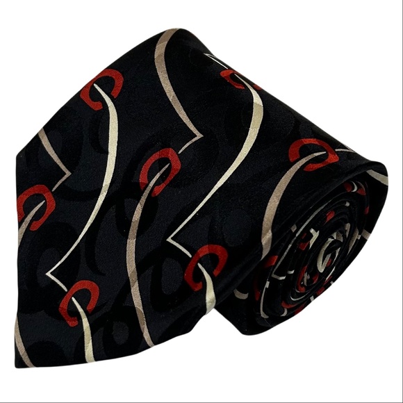 Vintage Polo Ralph Lauren The Hollywood Collection Black Red Gold Necktie Tie